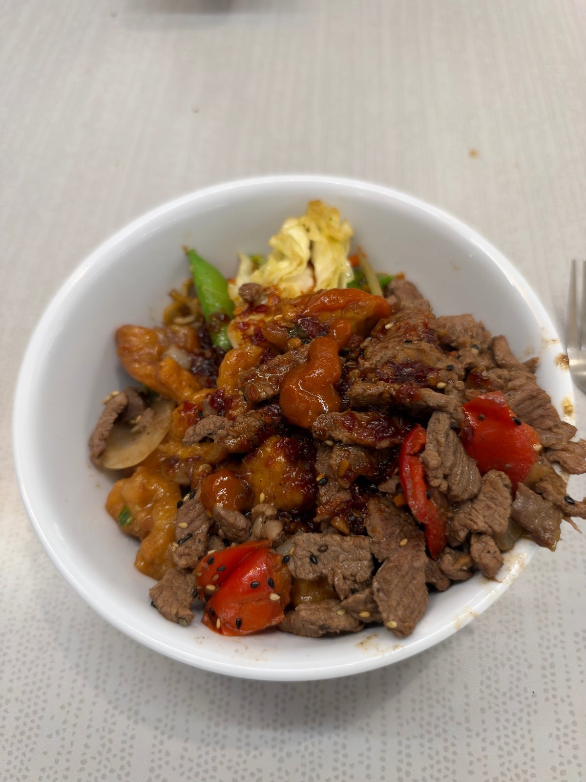 Peppered Beef Bowl with Noodles at 64 Degrees, Wok This Way (community photo).